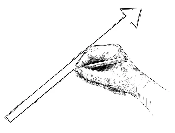 Tecknad av Hand utarbeta styra pilen — Stock vektor