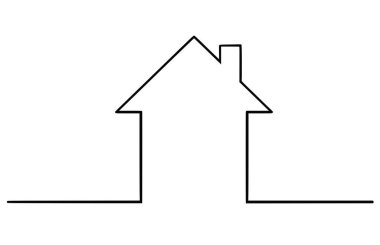 Basit Müstakil Ev siluet vektör artistik çizim çizim