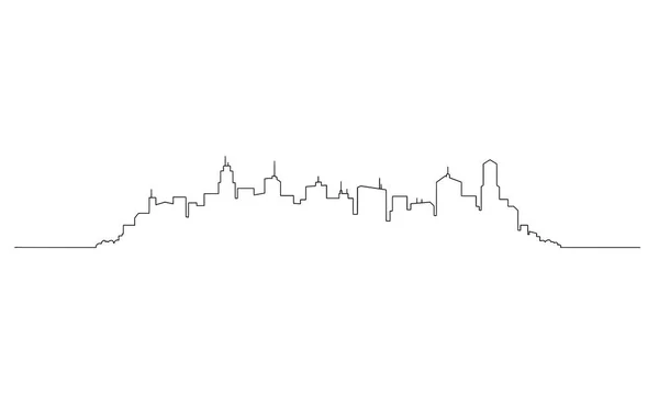 Vektor künstlerische Zeichnung Illustration der generischen Stadt Hochhaus Stadtbild Wolkenkratzer Skyline — Stockvektor