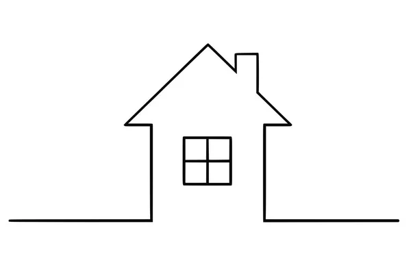 Vektor künstlerische Zeichnung Illustration der einfachen Familienhaus Silhouette — Stockvektor