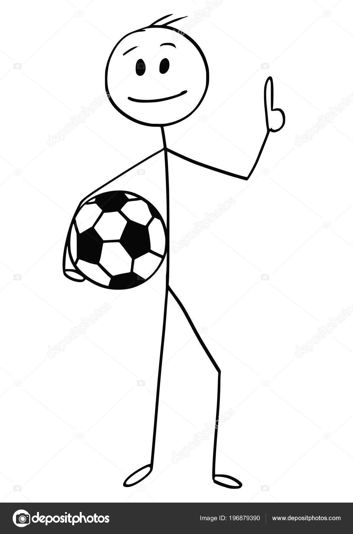 ilustração de um jogador de futebol segurando uma bola de