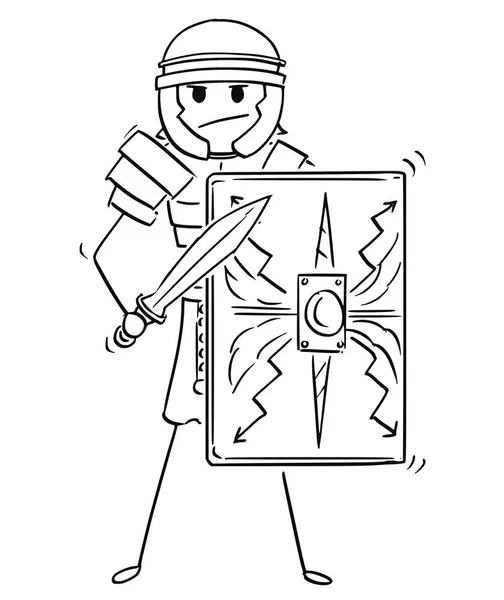 Cartoon van oude Romeinse als legioensoldaat Warrior soldaat — Stockvector