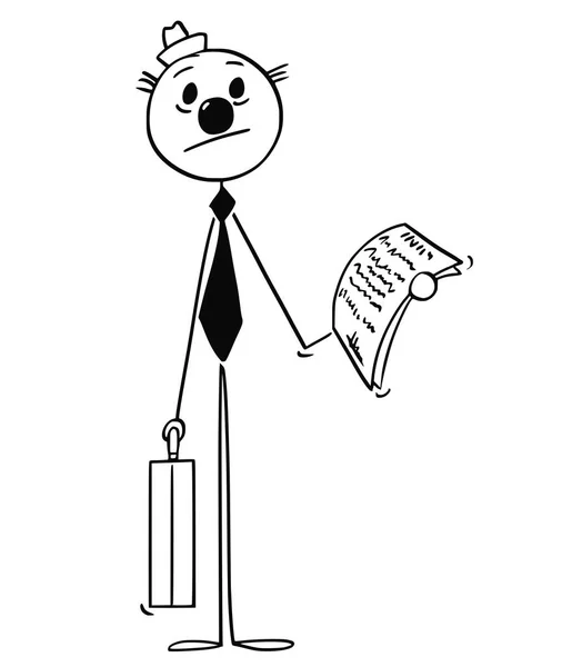 Cartoon of Clown Businessman in Costume — Stock Vector