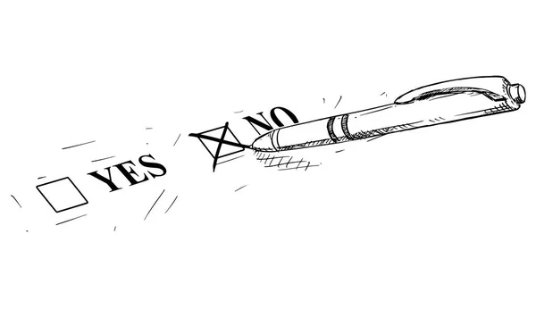 Векторна Художня Ручка Чорнило Малюнок Ілюстрація Анкети Форми Кулькової Ручки — стоковий вектор