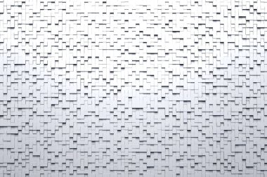 Soyut Beyaz veya gri 3d geometrik küçük küp karo tasarım deseni güçlü yukarıdan aşağıya ışık arka plan