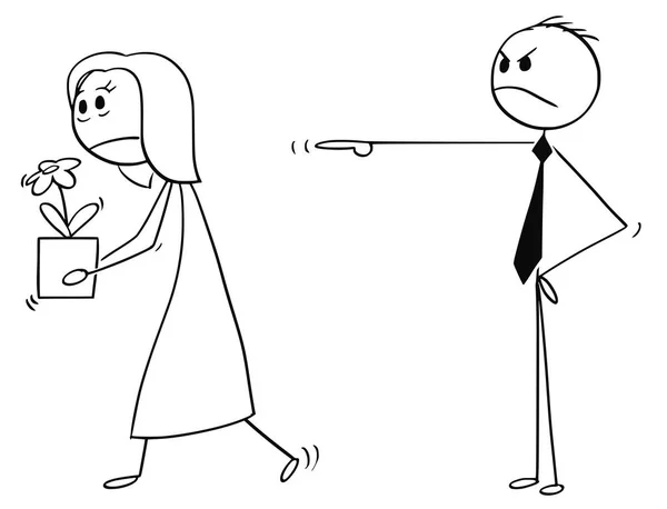 Карикатура на бизнесвумен, работницу или работницу, уволенную с работы — стоковый вектор