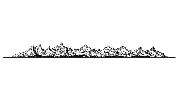 Dessin artistique vectoriel Illustration du paysage de montagne — Image vectorielle