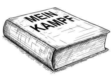 Adolf Hitler - kavgam kitabı vektör artistik çizim çizim