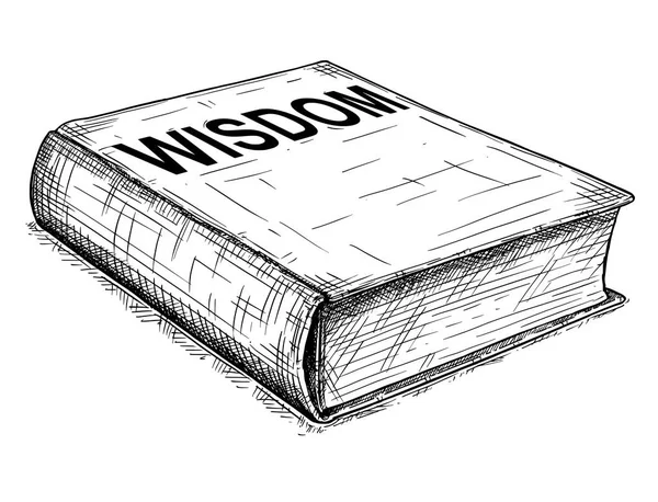 Dibujo artístico vectorial Ilustración del antiguo libro cerrado de la sabiduría — Vector de stock