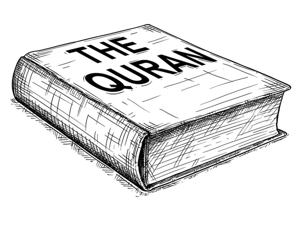 Vector Artistic Drawing Illustration of the Quran or Quran Book (dalam bahasa Inggris) - Stok Vektor