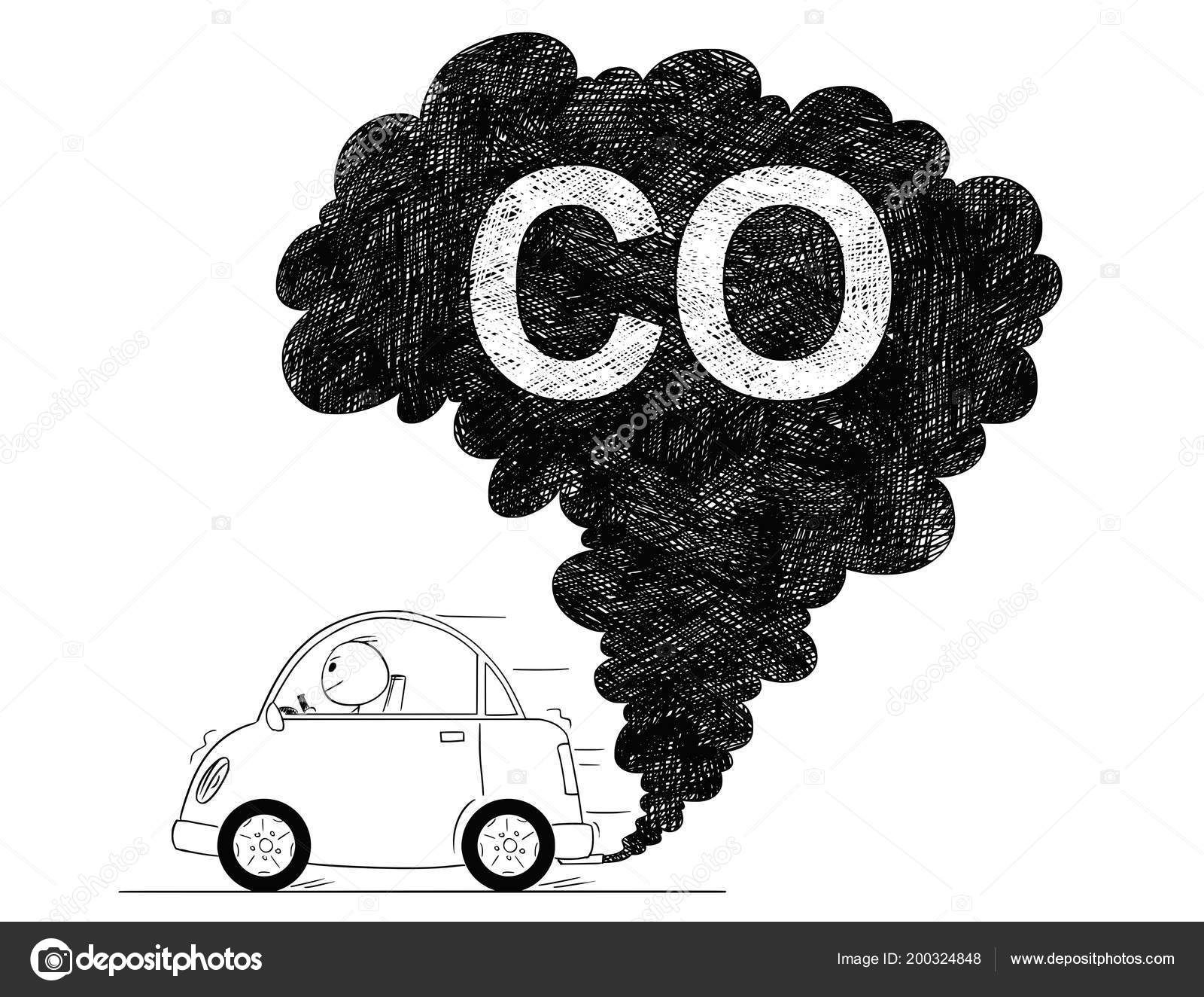 Vector illustration dessin artistique de la pollution automobile air co image vectorielle