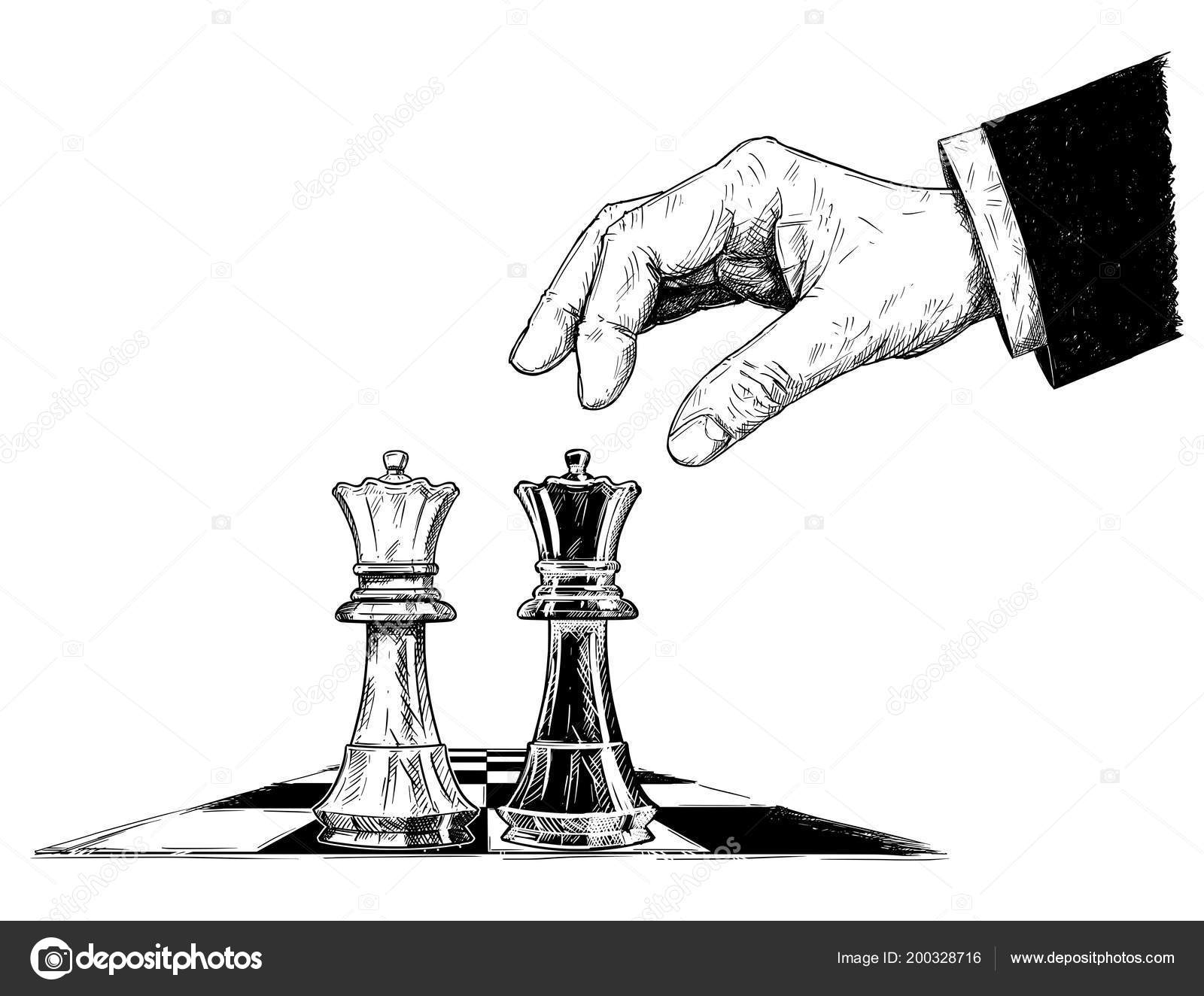 Pessoa Perdida No Pensamento Jogando Xadrez Contra Si Mesma Em Cenário  Surreal Ilustração Stock - Ilustração de placa, conflito: 273671742