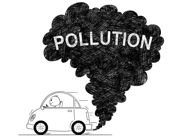 Εικονογράφηση φορέα καλλιτεχνική σχεδίαση των αυτοκινήτων της ατμοσφαιρικής ρύπανσης — Διανυσματικό Αρχείο