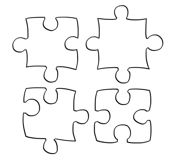 Векторний художній малюнок ілюстрація чотирьох головоломки — стоковий вектор
