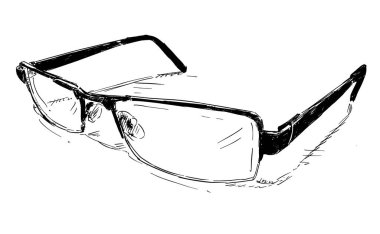 Vektör kroki çizim çizim gözlük