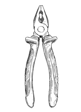 Vektör artistik çizim illüstrasyon izole kombinasyonu pense