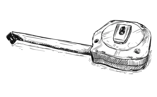 Desenho de esboço vetorial Ilustração da fita de medição —  Vetores de Stock