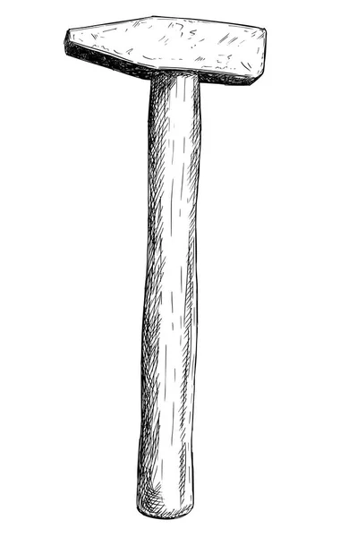 Vektor künstlerische Zeichnung Illustration von Hammer — Stockvektor
