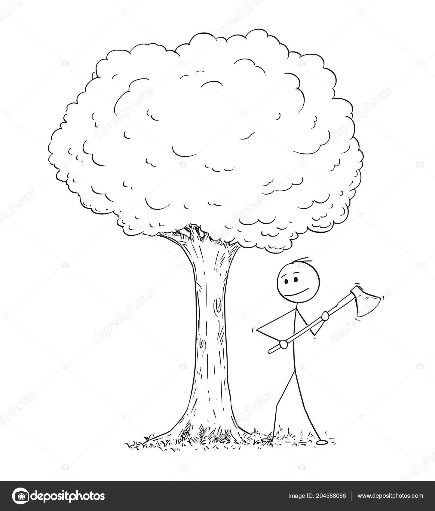 picture man cutting tree with axe cartoon cartoon of man or lumberjack with axe chopping down the tree stock vector c ursus zdeneksasek com 204588066 https depositphotos com 204588066 stock illustration cartoon of man or lumberjack html
