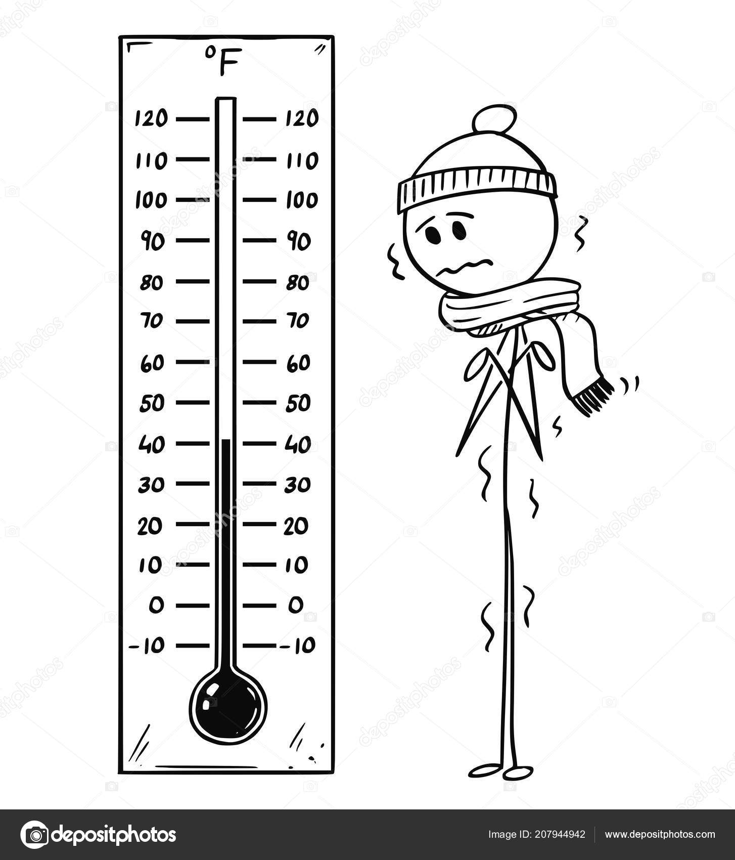 Cartoon of Chilled Man Looking at Big Fahrenheit Thermometer Showing Low Temperature Stock Vector Image by ©ursus@ #207944942 Cartoon of Chilled Man Looking at Big Fahrenheit Thermometer Showing Low Temperature Stock Vector Image by ©ursus@ #207944942