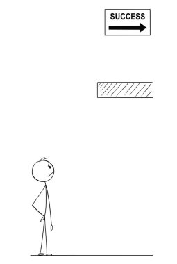 Adam ya da başarı için yolda engel olan çizgi film