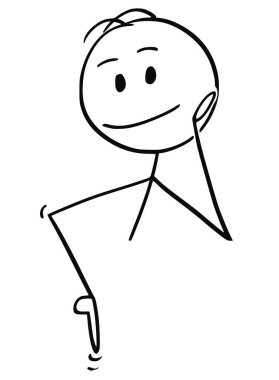 Bir şey ya da bir işaret aşağıyı adam çizgi film