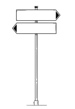 Çizim boş ya da beyaz sol ve sağ ok işareti işaret vektör çizgi film