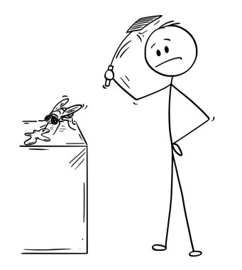 Adam vurmak ve bir sinek sineklik veya Sineklik veya sinek-flep ile öldürmek çizgi film