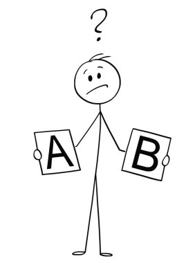 Adam ya da işadamı iki seçenek arasında karar verme çizgi film