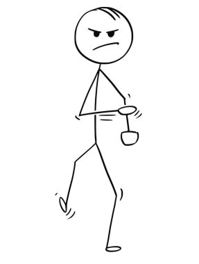 Kızgın adam ya da işadamı tıkınma karikatür kollu ve gidiş mücadele için