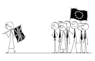Karikatür Brexit, İrlanda'ya da Amerika Birleşik Devletleri ya da İngiltere'de bırakarak Avrupa Birliği veya AB 's