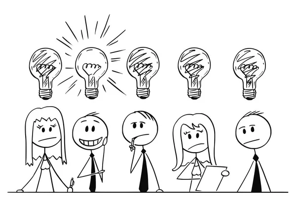 Desenhos animados do grupo de pessoas de negócios que pensam sobre o problema — Vetor de Stock