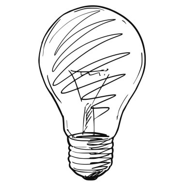 Vektör kroki çizim çizim ışık ampul