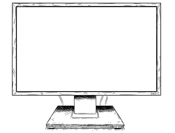 Vektor künstlerische Zeichnung Illustration der Computer-LCD-Anzeige als Zeichen für Ihren Text — Stockvektor