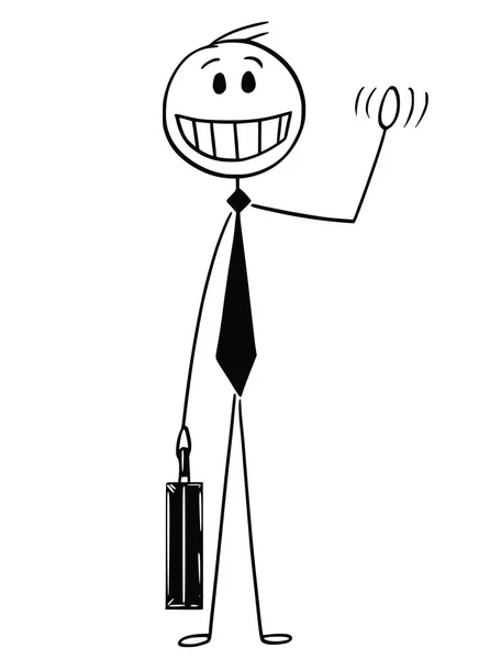 Карикатура на жизнерадостного и оптимистичного бизнесмена — стоковый вектор