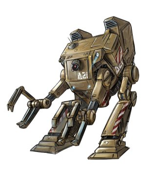 Robot yüklü ya da Robot kavramı sanat bilim kurgu gösteren resim