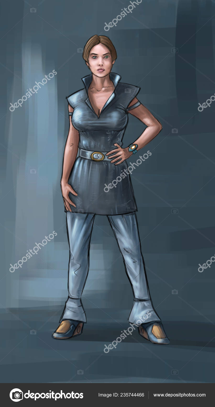 Concept Art Science Fiction Illustration of Woman in Futuristic Clothing  Design Stock Photo by ©ursus@zdeneksasek.com 235744466