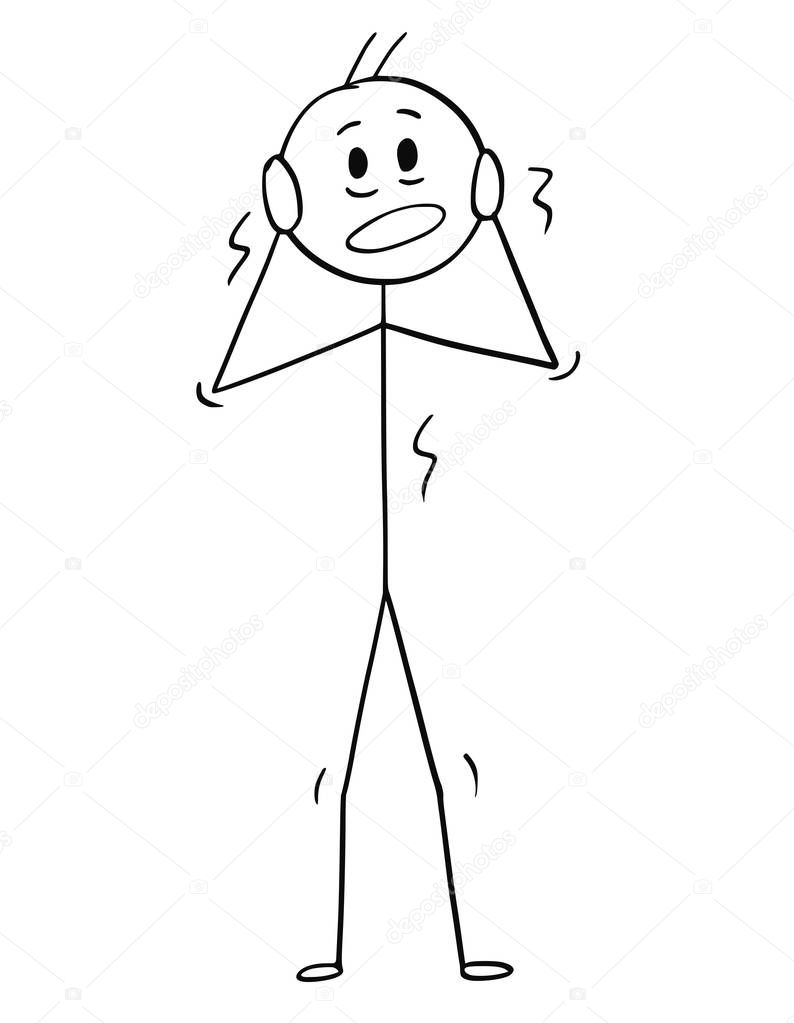 Dibujos animados del hombre aterrorizado o del hombre de negocios  sacudiéndose en el estrés Vector de stock por ©ursus@zdeneksasek.com  246638754, image size:794x1023