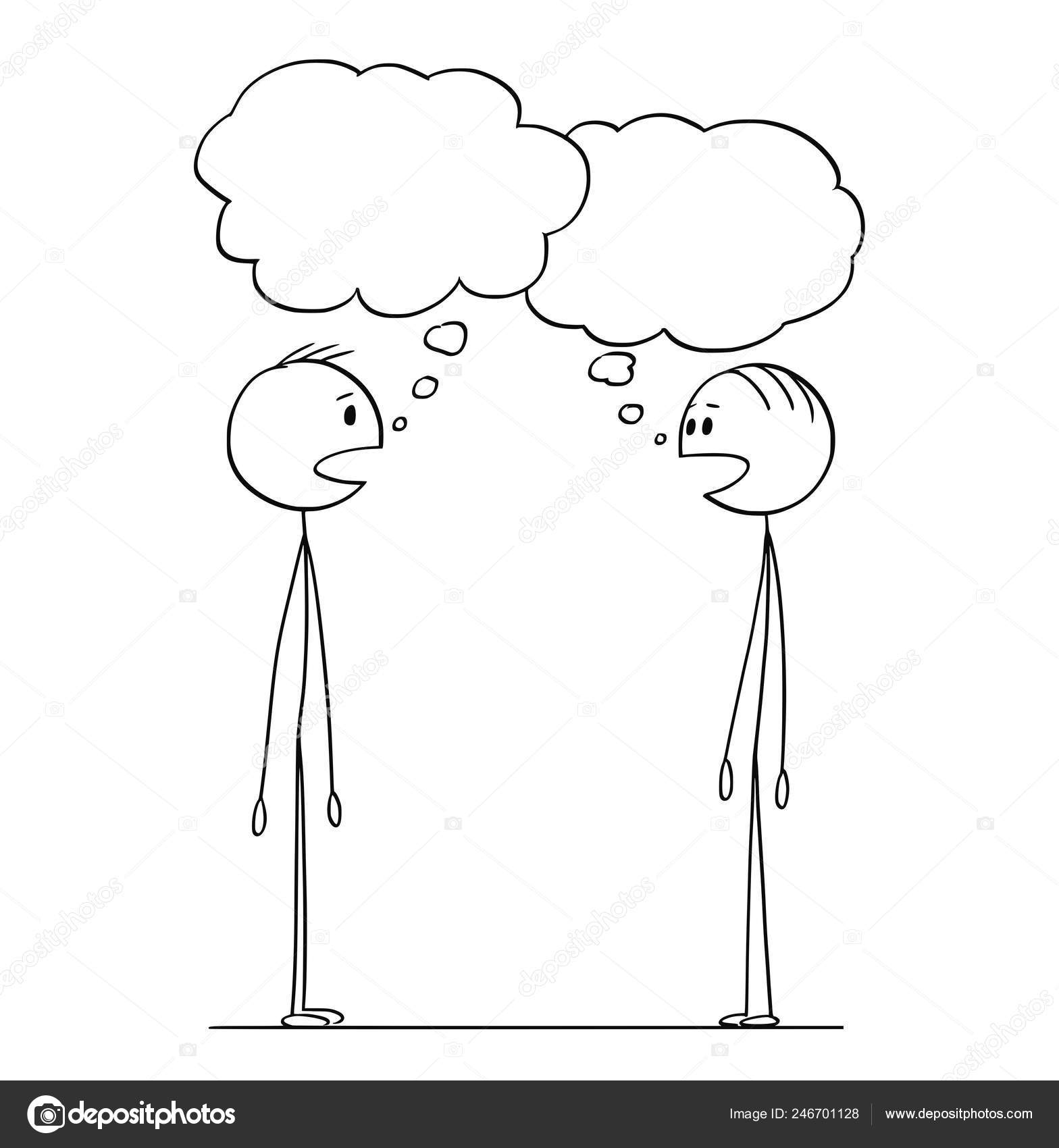 Cartoon of Two Men Conversation With Empty Speech Bubbles Stock Vector  Image by ©ursus@ #246701128