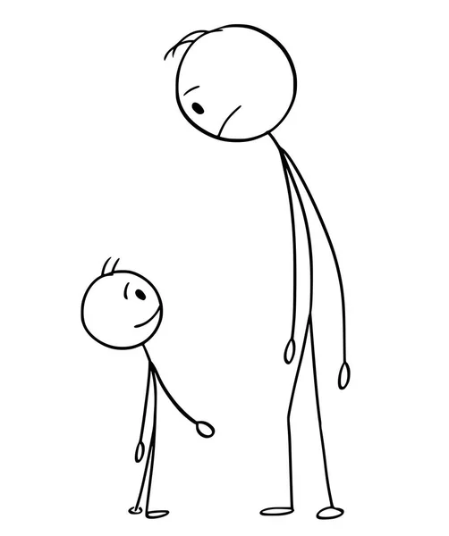 Cartone animato di uomo e ragazzo o padre e figlio — Vettoriale Stock