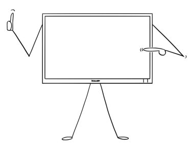 Bilgisayar ya da Tv ya da televizyon İzleyicisi karakter kendine işaret ve başparmak gösterilen çizgi film