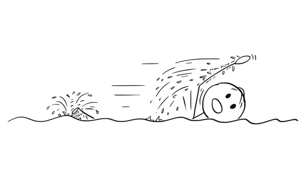 Cartoon van Man zwemmen Crawl — Stockvector