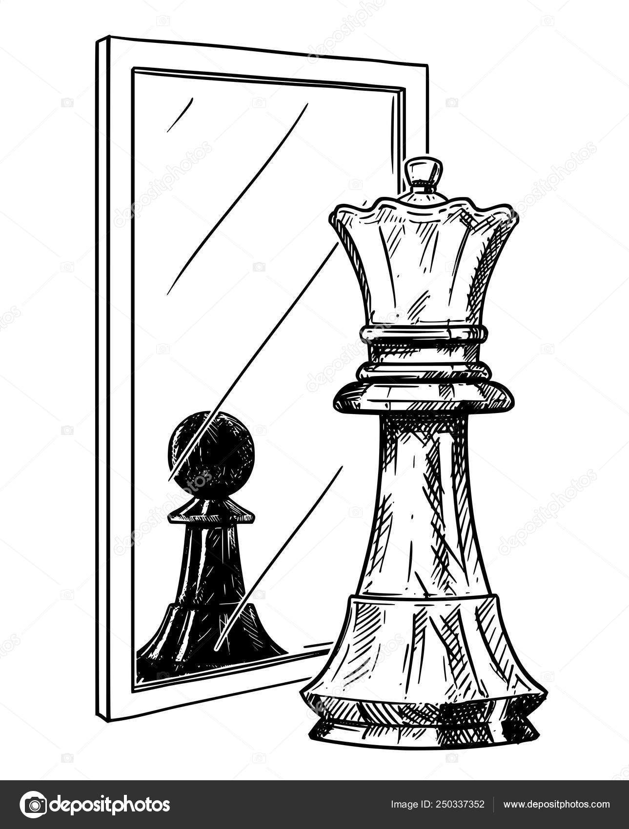 How to draw chess king easy, chess king Drawing