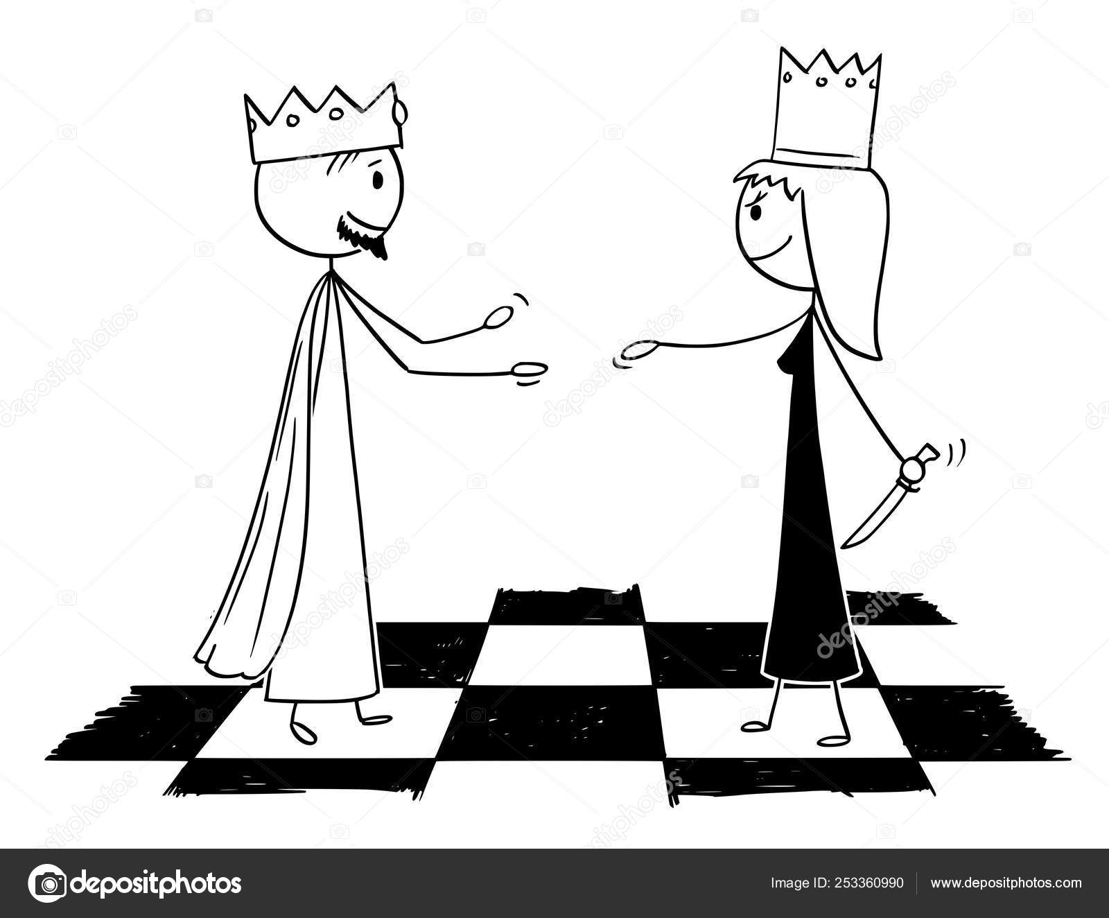 The White King and the Black Queen Stock Image - Image of