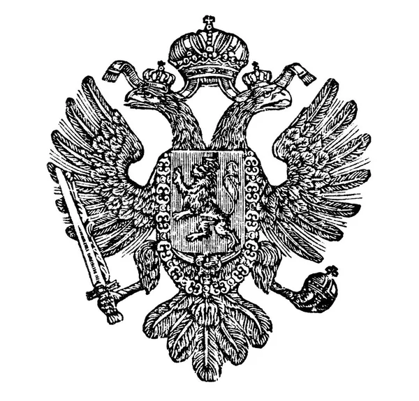 Винтажный рисунок герба Королевства Чехия в составе Австрийской империи — стоковый вектор