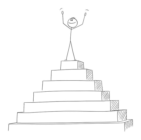 Векторный мультфильм "Счастливый человек или Бизнесмен" о Пирамиде. Концепция успеха
.