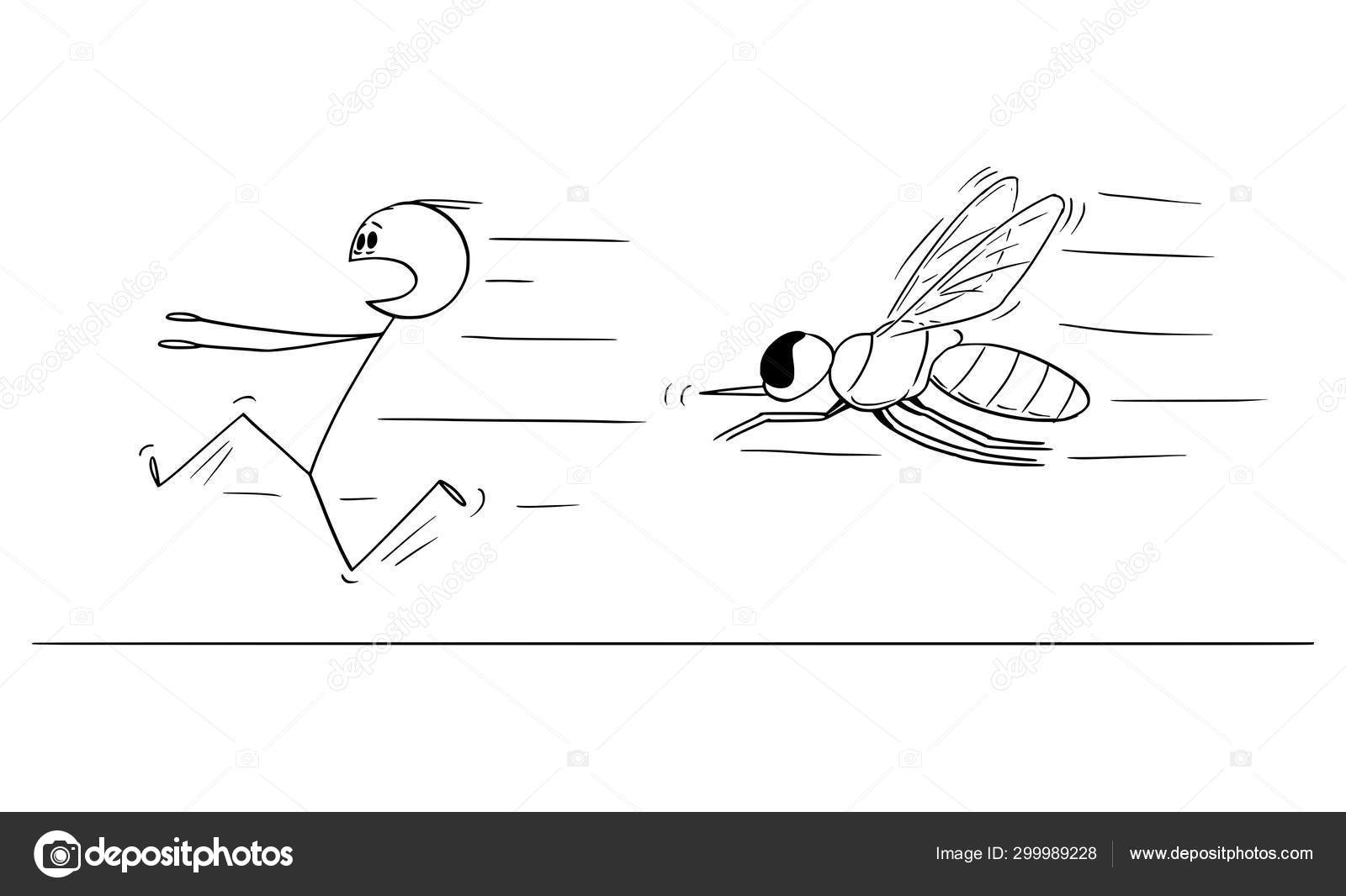 Vector Cartoon of Man Running Away in Fear from Big Fly or Insect Stock Vector Image by ©ursus@ #299989228 Vector Cartoon of Man Running Away in Fear from Big Fly or Insect Stock Vector Image by ©ursus@ #299989228