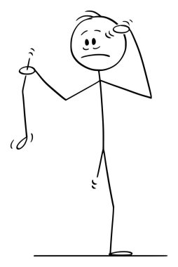 Adam veya İşadamının Bacağını Tutması ve Kazayı Düşünmesi Nin Vektör Karikatürü