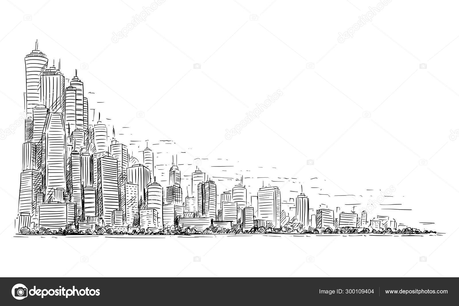 Corporate Business Buildings Hand Drawn Outline Doodle Icon. Stock Vector -  Illustration of estate, construction: 120881817