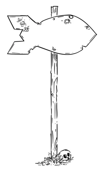 Flechas de tráfico vacías dibujadas a mano vectoriales en forma de bomba atómica nuclear. Concepto de guerra nuclear — Archivo Imágenes Vectoriales
